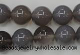 CAG4774 15 inches 14mm round grey agate beads wholesale