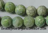 CAG4792 15.5 inches 12mm faceted round fire crackle agate beads