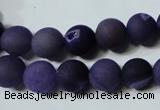 CAG4796 15.5 inches 10mm round matte druzy agate beads wholesale