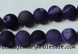 CAG4797 15.5 inches 12mm round matte druzy agate beads wholesale