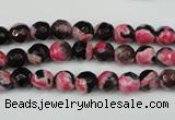 CAG4801 15 inches 6mm faceted round fire crackle agate beads