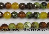 CAG4842 15 inches 8mm faceted round dragon veins agate beads