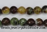 CAG4843 15 inches 10mm faceted round dragon veins agate beads