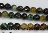 CAG4851 15 inches 6mm faceted round dragon veins agate beads