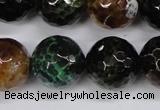 CAG4857 15 inches 18mm faceted round dragon veins agate beads