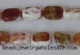 CAG4879 15 inches 10*14mm faceted rectangle fire crackle agate beads