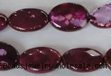 CAG4895 15 inches 13*18mm faceted oval fire crackle agate beads