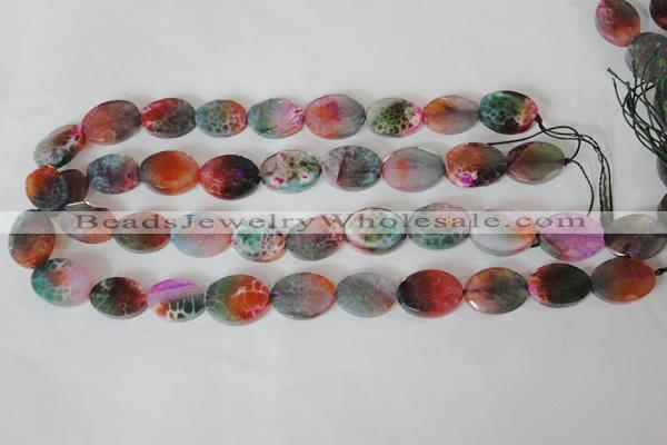 CAG4897 15 inches 13*18mm faceted oval fire crackle agate beads