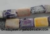 CAG4927 15.5 inches 10*14mm rectangle dyed white agate beads