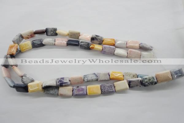 CAG4927 15.5 inches 10*14mm rectangle dyed white agate beads