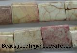 CAG4928 15.5 inches 16*20mm rectangle dyed white agate beads