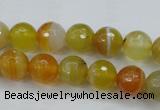 CAG5102 15.5 inches 8mm faceted round line agate beads wholesale