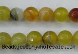 CAG5103 15.5 inches 10mm faceted round line agate beads wholesale