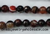 CAG5112 15.5 inches 8mm faceted round line agate beads wholesale