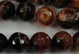 CAG5115 15.5 inches 14mm faceted round line agate beads wholesale