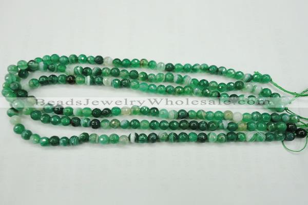 CAG5121 15.5 inches 6mm faceted round line agate beads wholesale