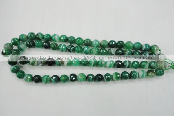 CAG5122 15.5 inches 8mm faceted round line agate beads wholesale