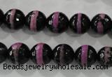 CAG5149 15 inches 10mm faceted round tibetan agate beads wholesale