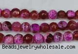 CAG5181 15 inches 6mm faceted round fire crackle agate beads