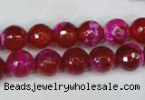 CAG5183 15 inches 10mm faceted round fire crackle agate beads