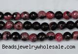 CAG5197 15 inches 6mm faceted round fire crackle agate beads