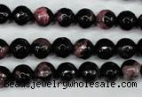 CAG5198 15 inches 8mm faceted round fire crackle agate beads