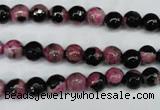 CAG5203 15 inches 6mm faceted round fire crackle agate beads