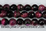 CAG5204 15 inches 8mm faceted round fire crackle agate beads