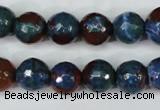 CAG5217 15 inches 10mm faceted round fire crackle agate beads