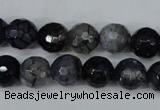 CAG5228 15 inches 10mm faceted round fire crackle agate beads