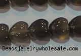 CAG5265 15.5 inches 12*12mm heart Brazilian grey agate beads