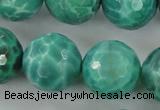 CAG5315 15.5 inches 16mm faceted round peafowl agate gemstone beads