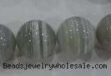 CAG5327 15.5 inches 20mm round grey line agate beads wholesale