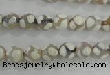 CAG5333 15.5 inches 8mm faceted round tibetan agate beads wholesale