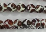 CAG5339 15.5 inches 10mm faceted round tibetan agate beads wholesale