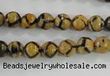 CAG5343 15.5 inches 8mm faceted round tibetan agate beads wholesale