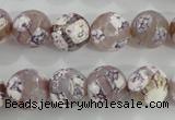 CAG5354 15.5 inches 12mm faceted round tibetan agate beads wholesale