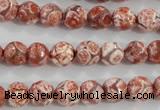 CAG5357 15.5 inches 8mm faceted round tibetan agate beads wholesale