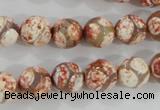 CAG5358 15.5 inches 10mm faceted round tibetan agate beads wholesale