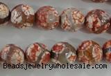 CAG5359 15.5 inches 12mm faceted round tibetan agate beads wholesale