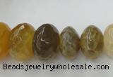 CAG5411 8*12mm – 13*22mm faceted rondelle dragon veins agate beads