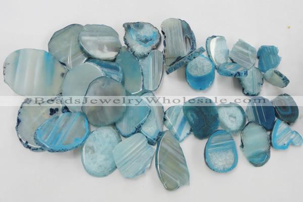 CAG5473 15.5 inches 16*22mm - 40*45mm freeform agate gemstone beads