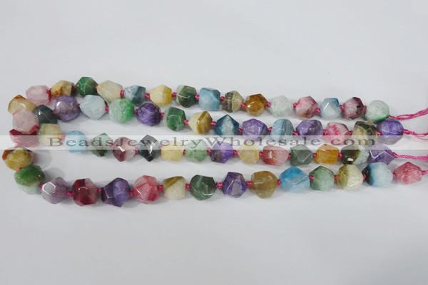 CAG5491 15.5 inches 13*13mm faceted nuggets agate gemstone beads