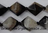 CAG5495 15.5 inches 18*18mm faceted bicone agate gemstone beads