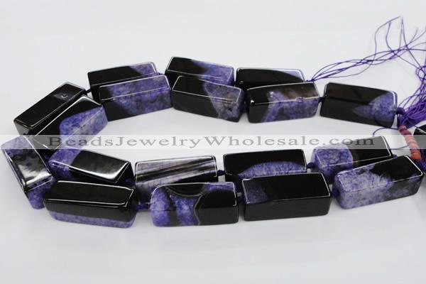 CAG5541 15.5 inches 15*15*40mm cuboid agate druzy geode beads