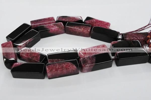 CAG5543 15.5 inches 15*15*40mm cuboid agate druzy geode beads