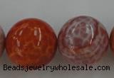 CAG5568 15.5 inches 20mm round natural fire agate beads wholesale