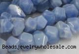 CAG557 16 inches 8*12mm faceted freeform blue agate beads wholesale