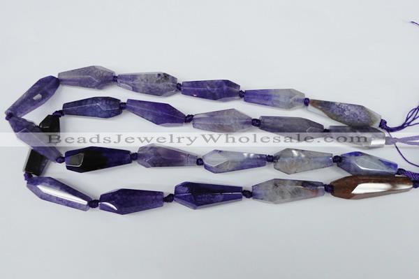 CAG5572 15 inches 15*20mm - 15*38mm faceted nuggets agate beads