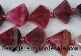 CAG5581 15 inches 15*20mm faceted triangle dragon veins agate beads